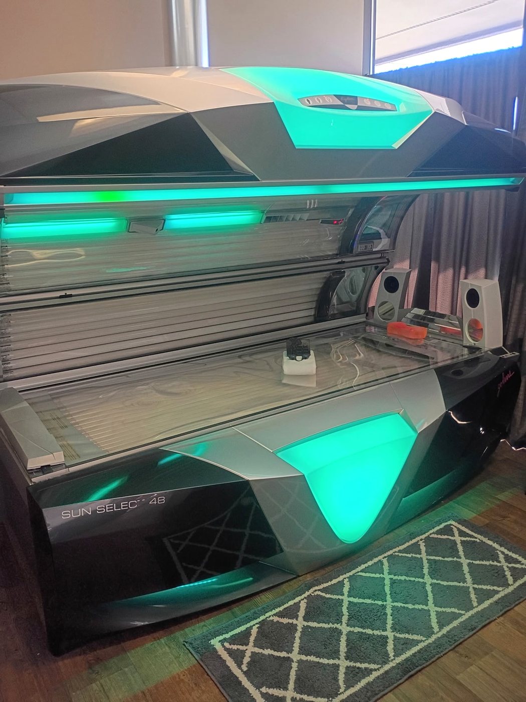 Premium tanning bed inside Bronze & Beauty Salon